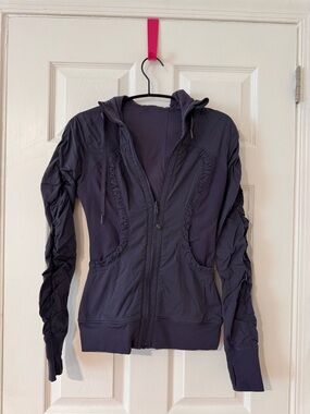 lululemon athletica Slate Gray Hooded Ruched Jacket